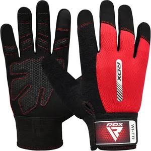 Venta al por mayor personalizado de calidad superior RDX deportes de nailon Unisex rojo dedo completo guantes de fitness para entrenamiento de levantamiento de pesas - Product Image 1