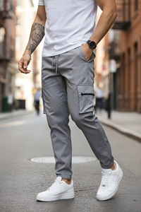 <b>Men</b> Cargo Jogger Pants Streetwear Multi Pocket Techwear <b>Elastic</b> Waist Casual <b>Trousers</b> Lightweight Breathable Cordura Comfort - Product Image 3
