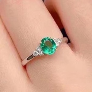 Handmade Vintage Emerald Engagement <b>Ring</b> 925 Sterling Silver Gold Plated for <b>Indian</b> Weddings Women's Fine Jewelry Wholesale - Product Image 4