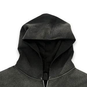 Haute qualité 100% coton à capuche coupe ample 3D broderie cravate teinture solide motif avant Logo numérique hiver délavé plaine teint - Product Image 2