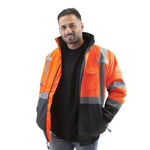 Chaqueta de construcción reflectante de nailon transpirable de talla personalizada para hombre, disponible en ropa de trabajo a granel - Product Image 5