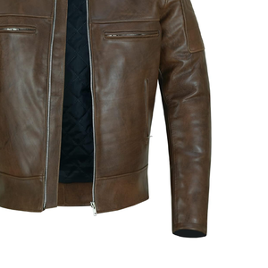 Veste de vélo en cuir pour homme Veste de vélo en cuir de motard Vestes de vélo en cuir véritable personnalisées pour homme Offre Spéciale - Product Image 4