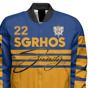 Sigma แกมมา Rho sgrho เสื้อซาตินแบบกรีกเสื้อแจ็กเก็ตผู้หญิงปัก1922สีฟ้าทอง - Product Image 4