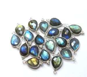 925 Sterling Silver Natural Blue <b>Fire</b> Labradorite Faceted Pear Shape Pendant for Wedding Anniversary Parties and Jewelry Making - Product Image 1