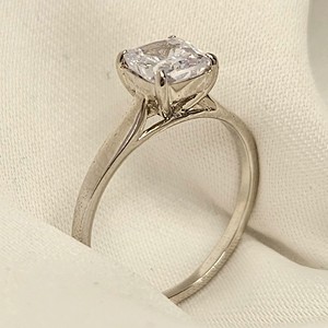 Princess Cut Diamond 925 <b>Silver</b> & 14K/18K Yellow Gold Fine Jewelry Tiny Style Engagement <b>Ring</b> for Women/<b>Men</b> Lab Grown Diamond - Product Image 5