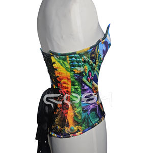 Corset pour le festival Mardi Grass avec imprimé multicolore - Product Image 3