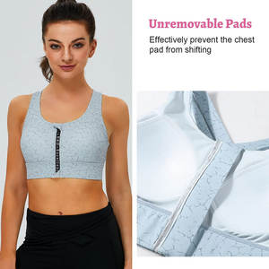 Soutien-gorge de sport personnalisé facile à porter pour femmes, vêtements de fitness confortables avec logo frontal, en stock - Product Image 5