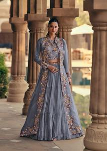 Exclusif Designer Heavy Designer Fantaisie Magnifique Chinon Soie Avec Broderie Lehenga Choli Fabricant De L'Inde - Product Image 4