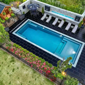 Ventas comerciales, diseño de piscina de fibra de vidrio prefabricada inteligente y duradera, conjunto de natación en el suelo para niños al aire libre y piscinas de jardín - Product Image 1