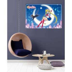 Póster de Sailor Moon y Luna de estilo moderno hecho de papel para decoración de pared - Product Image 2