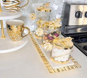 Aluminum Candy <b>Jar</b> Set Of 2 With Tray Hand Engraved Design Nut Server Round Shape Wholesale Luxury Metal Dry Fruit <b>Jar</b> - Product Image 3