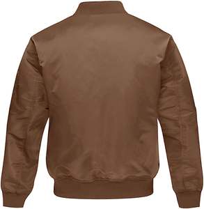 Blouson bombardier en polyester 100% à fermeture éclair solide vintage pour hommes de qualité supérieure grande taille logo personnalisé broderie sur pied en toile respirante - Product Image 2