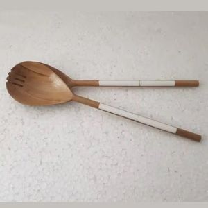 Outils de salade en bois de meilleure qualité Espace de Noël Décoration de table de la Saint-Valentin Autocollant en émail Cuillère de service Fourchette Ensemble de couverts - Product Image 2