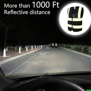 Chaleco de seguridad Protector transpirable de fábrica de alta calidad con uniforme de seguridad de cinta reflectante con visibilidad ultralarga - Product Image 6