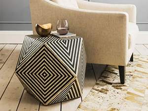 Custom Floral Bone Inlay Bedside Table Cabinet for Modern Bedroom Handcrafted in India Traditionally USUALLY <b>Used</b> in Living Room - Product Image 3