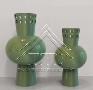 Vase à fleurs en métal et fer au design moderne en aluminium fini bleu pour la décoration intérieure et l'intérieur des hôtels et des restaurants - Product Image 3