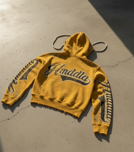 Sudadera con Capucha de Invierno para Hombre, 100% Algodón de Alta Calidad, Estilo Desgastado, Personalizada, Holgada, con Hombros Caídos, Estilo Urbano, con Pedrería - Product Image 2