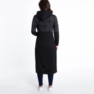 Vintage Muslim Plus Size Thick Dress Winter <b>Women's</b> Hoodies Long Sleeve Sweatshirt Dress Femme Robe Casual Hooded Sundress - Product Image 4