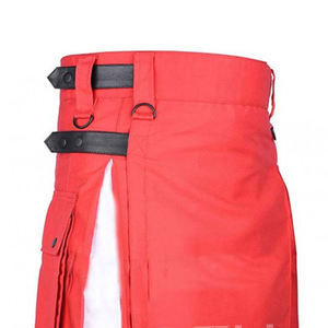 Kilt utilitario híbrido moderno, ropa de Navidad roja y blanca personalizada Kilt utilitario de moda escocesa con proveedor de correas de cuero - Product Image 3