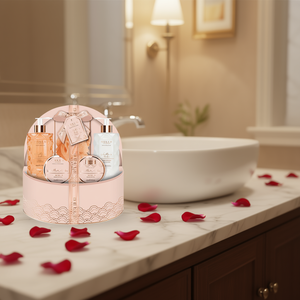 <b>Belle</b> Luxury Travel Skin Care Set Amber Jewelry Bath <b>Box</b> with Moisturizer for Body Use - Product Image 3