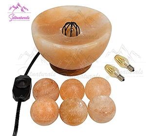 Venta al por mayor del Himalaya Rosa sal fuego tazón lámpara atractivo estilo Feng Shui diseño personalizado para dormitorio Mesa lámpara de sal Natural - Product Image 3