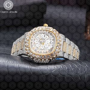 Charm_Jewells Luxury Women's Square <b>Diamond</b> <b>Watch</b> 38mm Analog Quartz Sapphire Crystal Stainless Steel Folding Clasp - Product Image 1