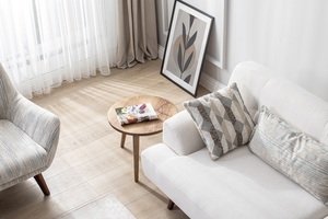 Ensemble de tables basses en noyer, style moderne du milieu du siècle, ensemble de tables d'appoint rondes en bois, table gigogne, pièce minimaliste en noyer - Product Image 5