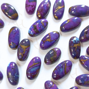 Piedra preciosa suelta cabujón de corte ovalado turquesa de cobre púrpura de alta calidad para la fabricación de joyas a precio de fábrica - Product Image 2