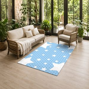<b>RUGS</b> DEPOT LXDP-0488 Wholesale Blue Navy Bohemian Tribal Digital Printed Machine Washable Chenille Area <b>Rug</b> <b>Non</b> <b>Slip</b> - Product Image 6