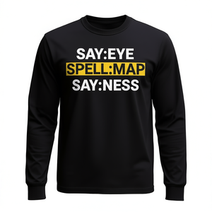 Camiseta Promocional de Manga Larga con Diseño de Mapa de Gafas y Frases Divertidas para Eventos y Publicidad - Product Image 3