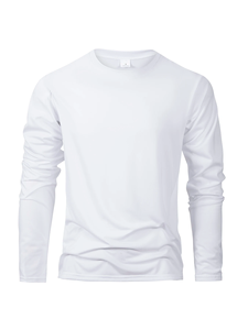 T-shirts à manches longues pour hommes, décontractés, col rond, respirants, hauts pour hommes, sport, confortables, polyvalents, t-shirts pour hommes - Product Image 5