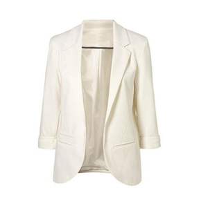Blazer tendance printemps-automne, couleur bonbon, col en V, manches trois quarts, costume féminin, petit costume, veste décontractée pour le travail, <span class=keywords><strong>OL</strong></span> - Product Image 4