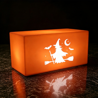 Luci LED di Halloween a Batteria per Esterni, Design Personalizzato con Cappello da Strega, Teschio e Fantasma per Eventi di Gruppo e Raduni
