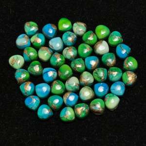 AAA + alta calidad tamaño personalizado forma de corazón Pavo Real Natural cobre Kingman turquesa cabujón verde piedra preciosa para joyería suelta - Product Image 3