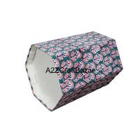 Panier décoratif rectangulaire en papier de bois écologique, fait main en Inde, à motif géométrique, type couvercle roulant, ouverture supérieure, style Rajasthan