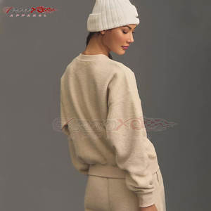 Sudadera Sherpa de manga larga para mujer con cuello redondo ajustable y sudadera de lana Sherpa elegante interior cálido - Product Image 3