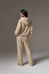 Sudadera con capucha de punto Boucle de gran tamaño para mujer de piedra, sudaderas con capucha en blanco antiarrugas y transpirables para mujer, Sudadera con capucha y cremallera de entrenamiento - Product Image 4