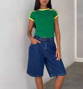 เสื้อยืดคอกลมแบบเรียบ 230 GSM สำหรับผู้หญิง สไตล์วินเทจ ตะเข็บสีขาว เสื้อครอปสำหรับสาวๆ รับผลิตตามสั่งขายส่ง - Product Image 3