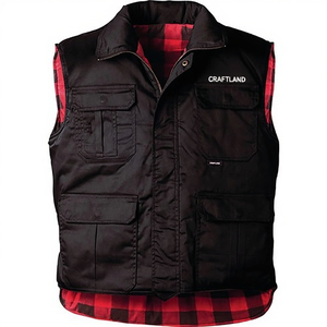 Gilet de sécurité routier noir Handeloh avec autocollants et lumières réfléchissants promotionnels par CRAFTLAND - Product Image 2