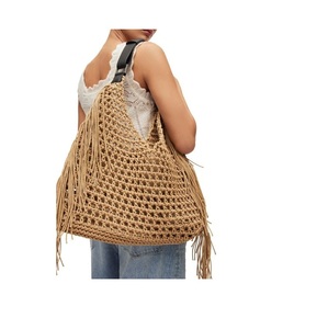 กระเป๋าถือ Macrame ความจุสูงสำหรับสุภาพสตรีประสบการณ์การเดินทางที่ยอดเยี่ยมและน้ำหนักเบาดีไซน์ธรรมดา - Product Image 1