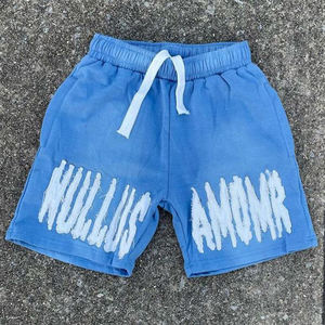 Écusson brodé personnalisé Logo Sun Fade Sweat Shorts Éponge française Jogging Vintage Broderie en détresse Short lavé à l'acide - Product Image 1