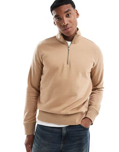 Men's Hoodies High Quality Custom Made 100% Cotton Pullover Zip up Fleece Winter Warm Men Mock Neck Puff Printing Sweatshirts - Product Image 1