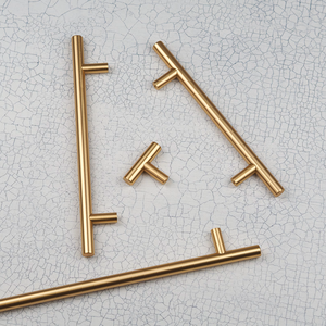 Poignées de porte en laiton doré en vrac, poignées de tiroir de cuisine modernes, poignées de porte de meubles de chambre à coucher et de salle de bain, quincaillerie en gros - Product Image 2