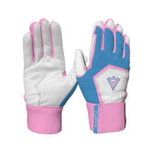 Gants de frappeur de baseball en cuir véritable au prix de gros Gants de frappeur de baseball antidérapants avec logo et design personnalisés Gants de frappeur à manchette longue pour jeunes et adultes - Product Image 1