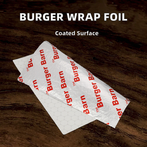 Coated Food Grade Soft Temper Hamburger Food Pack Greaseproof Aluminum Foil Sheet Custom Thickness for <b>Burger</b> Sandwich Bk Brand - Product Image 3