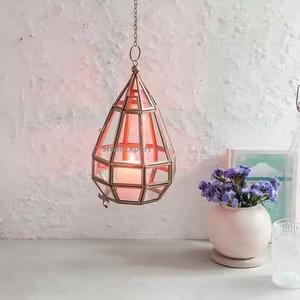 Best Shape Metal and Glass <b>Hanging</b> <b>Tea</b> <b>Light</b> Candle <b>Holder</b> Gold Color for Home & Wedding Lighting Decorative - Product Image 2