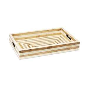 Customized Color Bone Inlay Classic Durable Handmade Tray Adds Refreshing Touch Dining Room Kitchen Decorative Console Display - Product Image 1