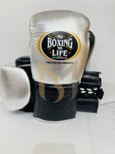 Guantes de Boxeo Profesionales Personalizados con la Frase 'No Boxing No Life', con Cordones, Hechos con Cuero Vacuno Genuino, Guantes de Entrenamiento - Product Image 5
