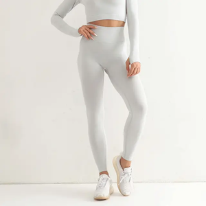 Service OEM d'évacuation de l'humidité Leggings de yoga à taille haute élastique pour femmes Pantalon de gym Vêtements de fitness Legging sans couture Pantalon serré pour femmes - Product Image 2
