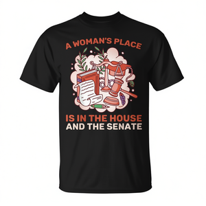 T-shirt unisexe pour adulte « La place des femmes est dans la Chambre et le Sénat », manches courtes, col rond, impression sérigraphique - Product Image 2